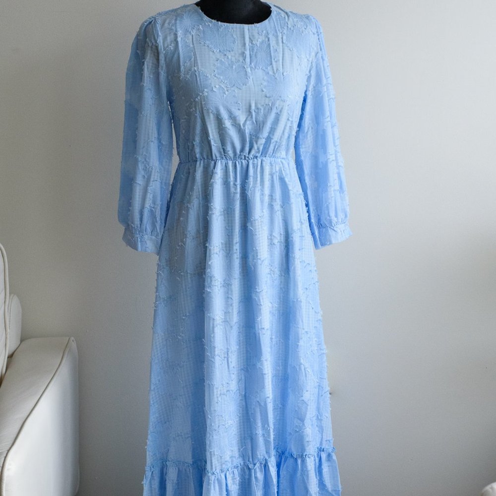 maxi baby blue dress